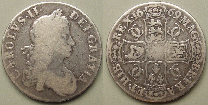 Charles II, 1669/8 crown Charles II, 1669/8 crown